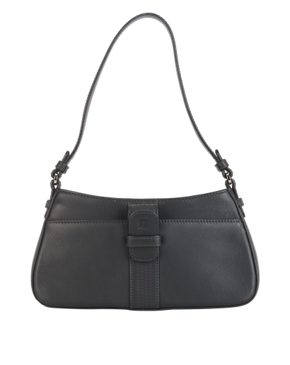 Small Anagram Shoulder Bag, &pound;450, Handbags, Black, Leather, Front view